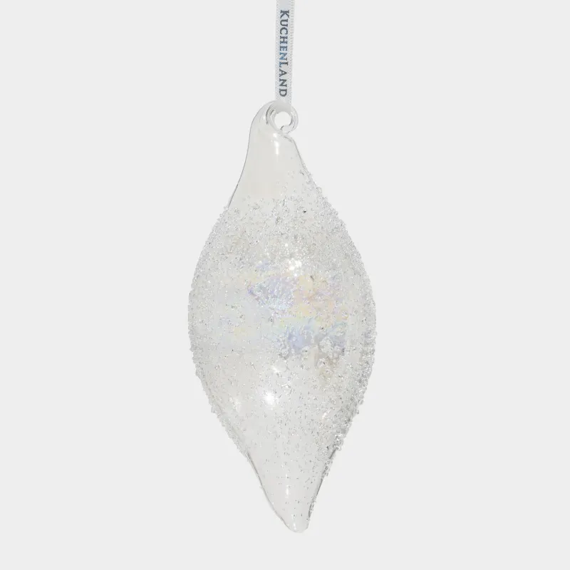 Игрушка елочная, 14 см, стекло, перламутр, Завиток с изморозью, Ball sparkle