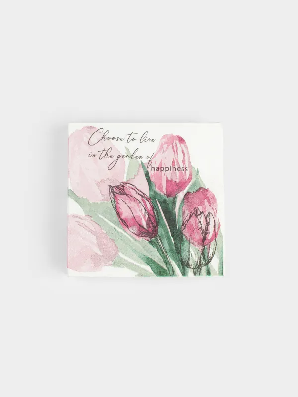 Салфетки бумажные, 21х21 см, 20 шт, Tulip garden, image-0