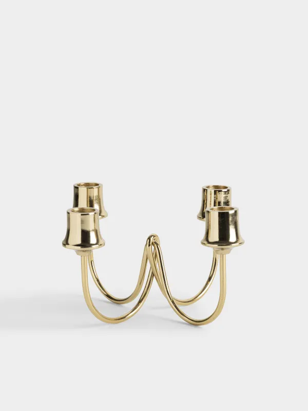 Подсвечник, 23х12 см, для тонких свечей, Fantastic gold, image-0