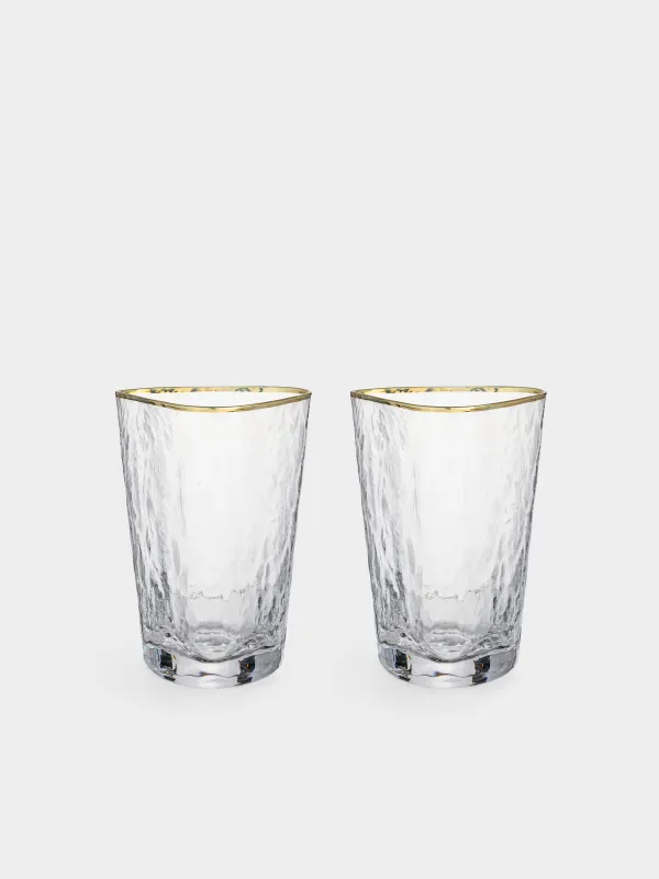 Стакан, 13 см, 400 мл, 2 шт, стекло, с золотистым кантом, Triangle Gold, image-0