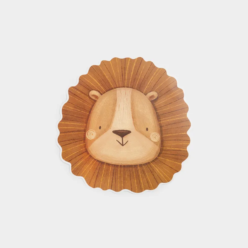 Салфетка под приборы, 38х39 см, пластик, фигурная, коричневая, Лев, Jungle