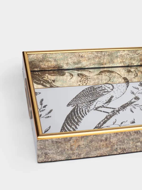 Поднос, 25х40 см, пластик/стекло, прямоугольный, зеркальный, Птица, Bluebird, image-3