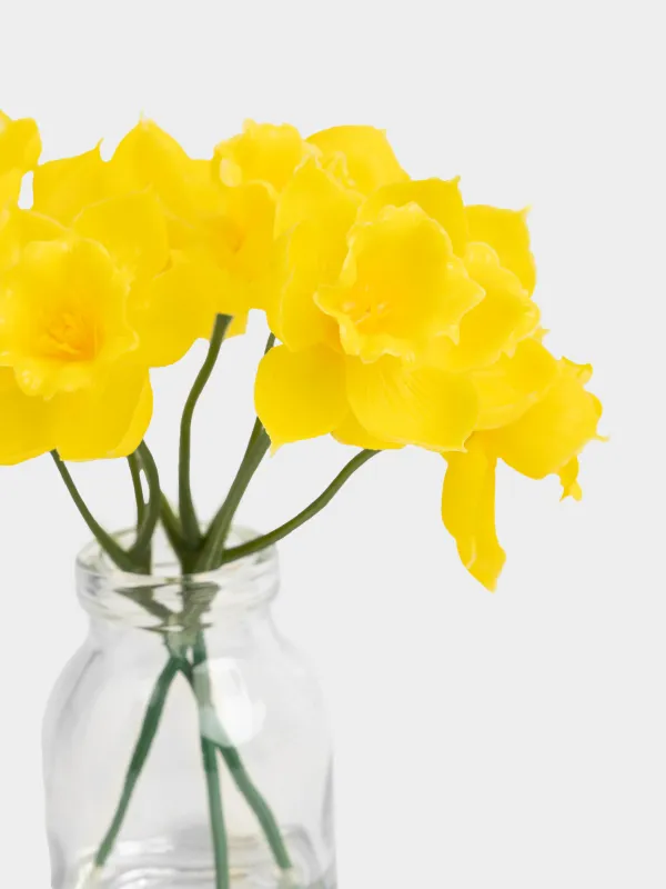 Букет искусственный, 15 см, в вазе, ТПЭ/стекло, Нарциссы, Flower garden, image-1