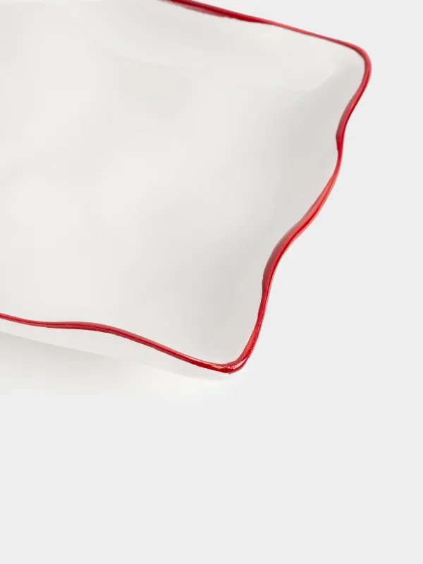 Блюдо, 33х13 см, керамика, прямоугольное, Лошадка с елкой, Christmas tree, image-4