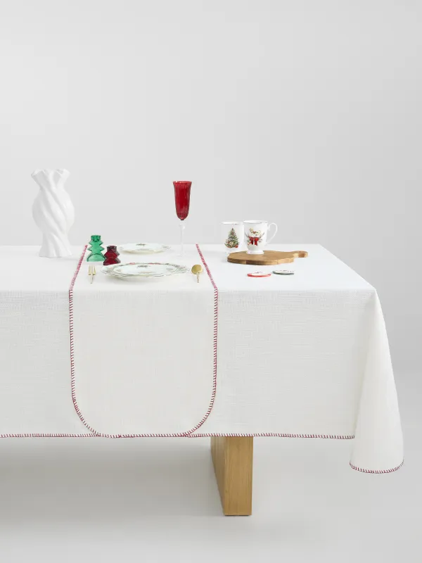Дорожка настольная, 40х160 см, со строчкой, полиэстер, молочная, Рогожка, Gunny traditions, image-7
