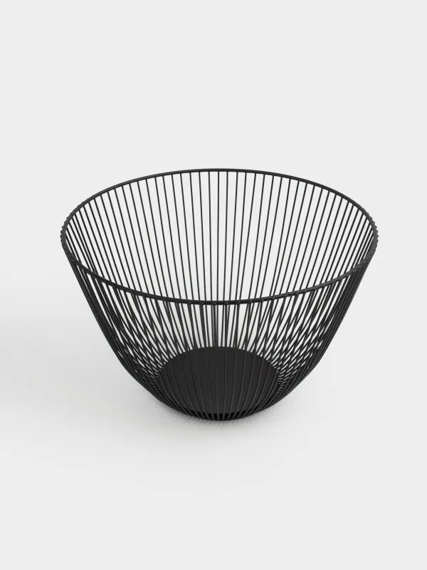 Корзина для фруктов, 25 см, металл, черная, Twist black, image-1