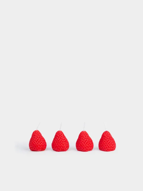 Свеча ароматическая, 3х2 см, 4 шт, Клубника, Fruit shape, image-0