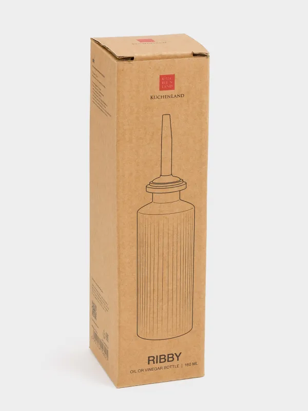 Бутылка для масла или уксуса, 160 мл, с дозатором, стекло Р/металл, Ribby, image-2