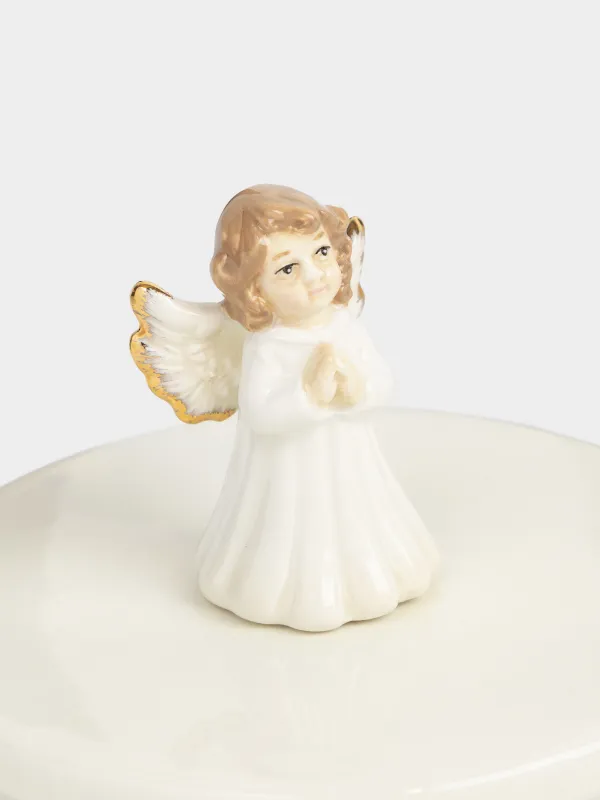 Шкатулка для украшений, 11 см, керамика D, молочно-золотистая, My angel, Angel, image-3