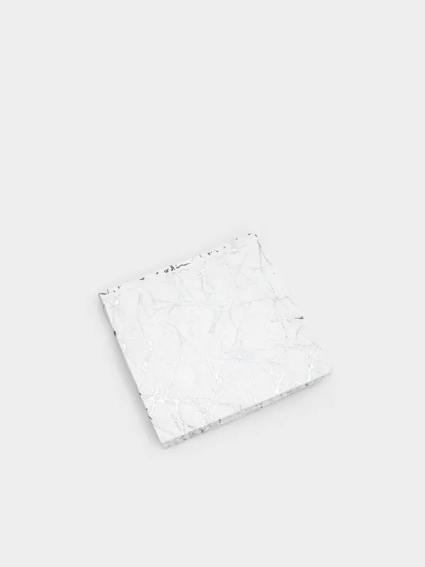 Салфетки бумажные, 33х33 см, 20 шт, квадратные, белые, Серебристый мрамор, Maniera, image-1