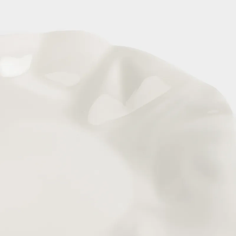 Тарелка обеденная, 25 см, фарфор N, молочная, Мятый эффект, Crumple, image-4