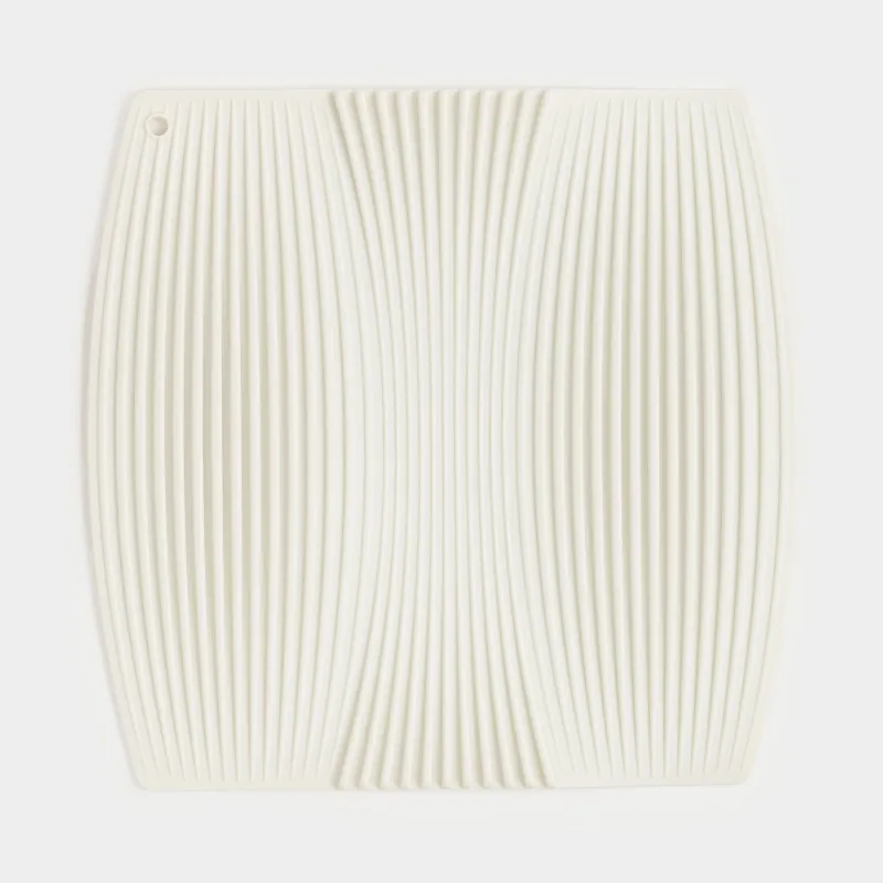 Подставка-прихватка для горячего, 20x20 см, квадратная, силикон, бежевая, Wavelet