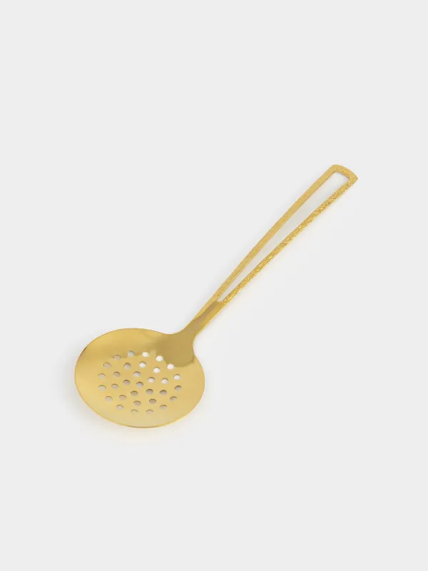 Шумовка, 26 см, сталь, золотистая, Viron gold, image-1