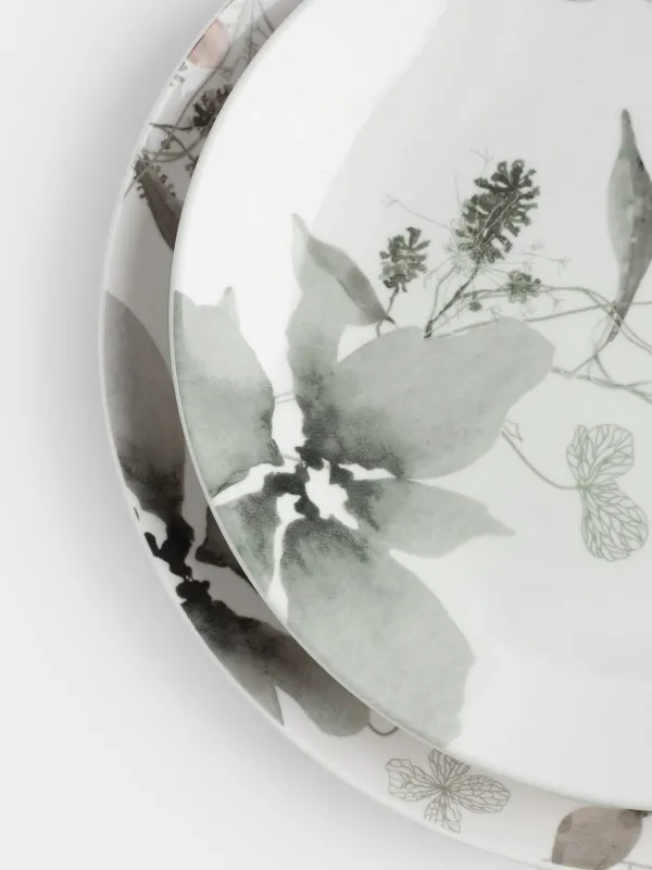 Сервиз обеденный, 6 перс, 19 пр, фарфор N, Серые цветы, Watercolor, image-2