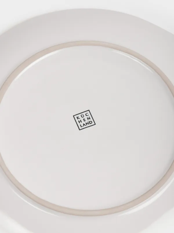 Сервиз обеденный, 6 перс, 18 пр, керамика, молочный, в крапинку, Неровный край, Xoras, image-4