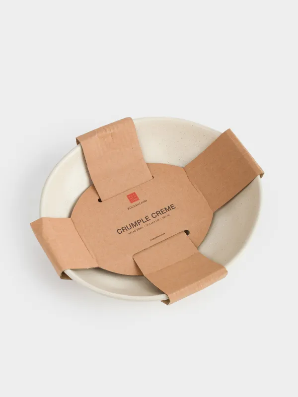 Салатник, 22х6 см, 800 мл, керамика K, молочный, Мятый эффект, Crumple creme, image-6