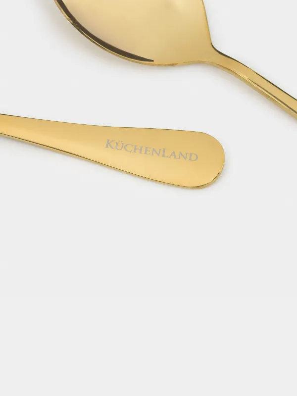 Приборы для сервировки салата, 20 см, 2 пр, ложка/вилка, сталь, золотистые, Classic gold, image-3