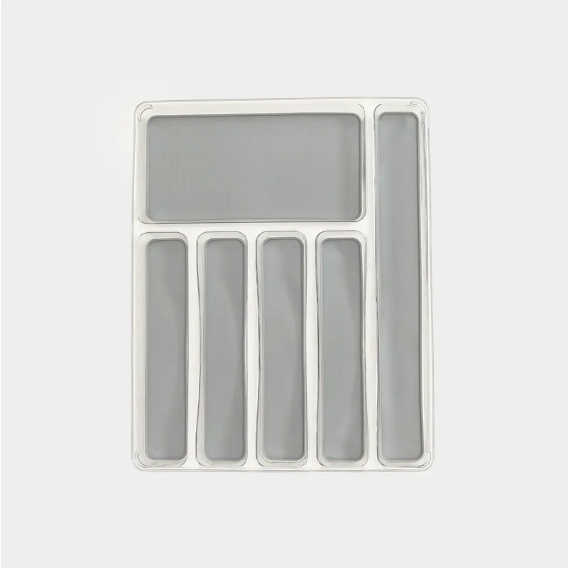 Лоток для столовых приборов, 40х32 см, 6 отд, съемные подкладки, пластик/резина, Non-slip new