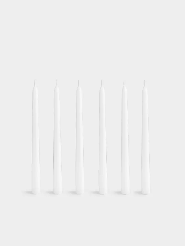 Свеча ароматическая, 26 см, 6 шт, тонкая, Cinnamon, Luxury white, image-0