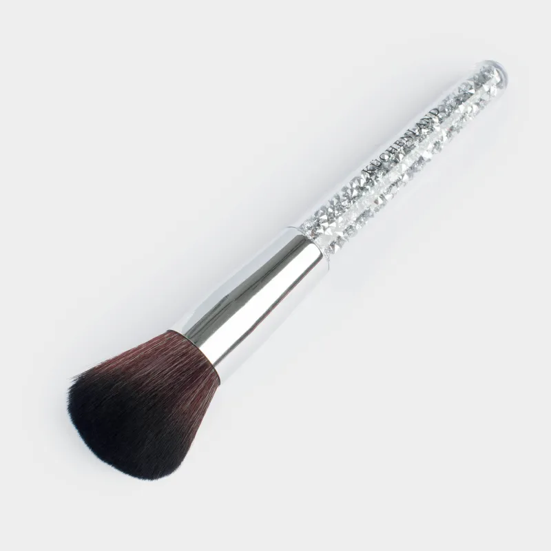 Кисть для пудры, 16 см, искусственный ворс/пластик, серебристая, Beauty makeup, image-1