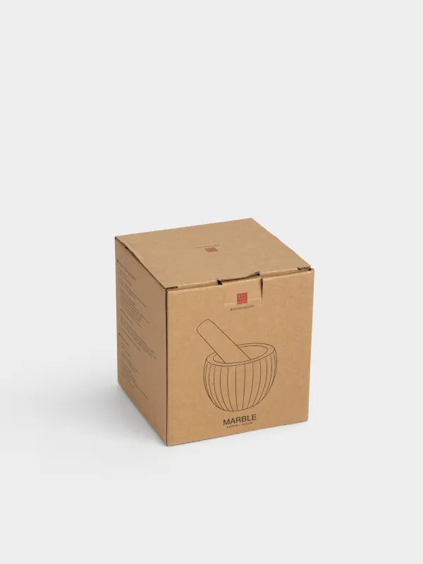 Ступка для специй, 10 см, с пестиком, мрамор, белая, Marble, image-4