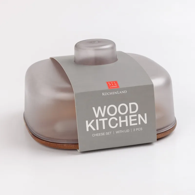 Набор для сыра, 3 пр, доска-блюдо/купол, сталь/дерево/пластик, Noble tree, image-8