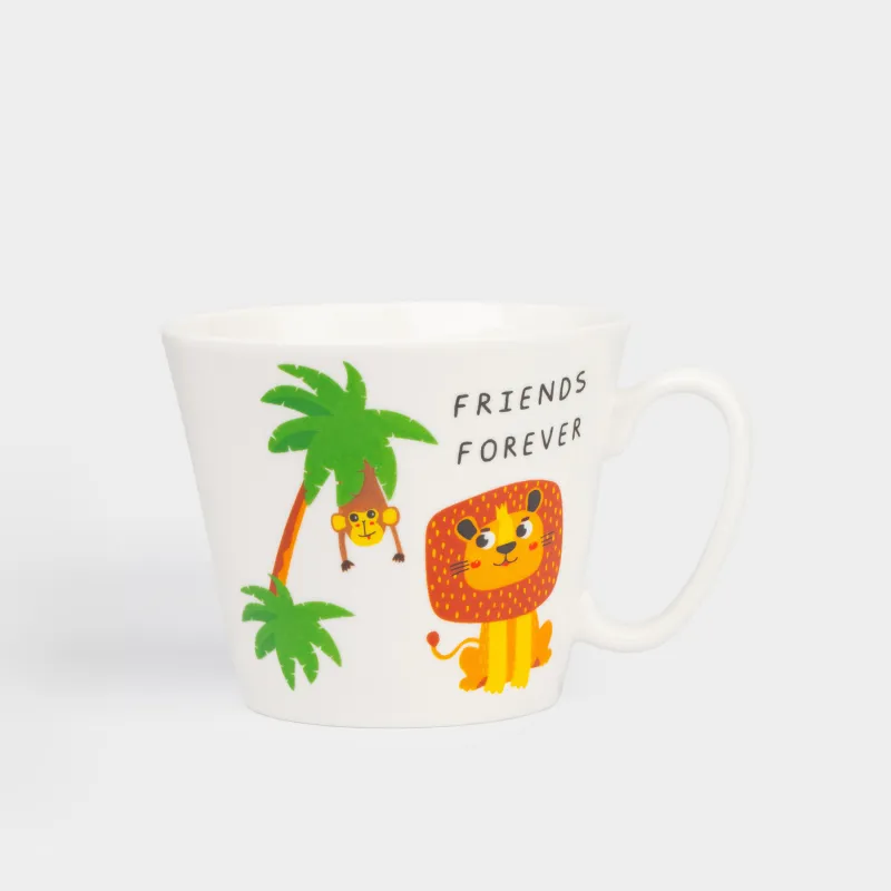 Кружка, детская, 280 мл, фарфор N, белая, Сафари, Jungle