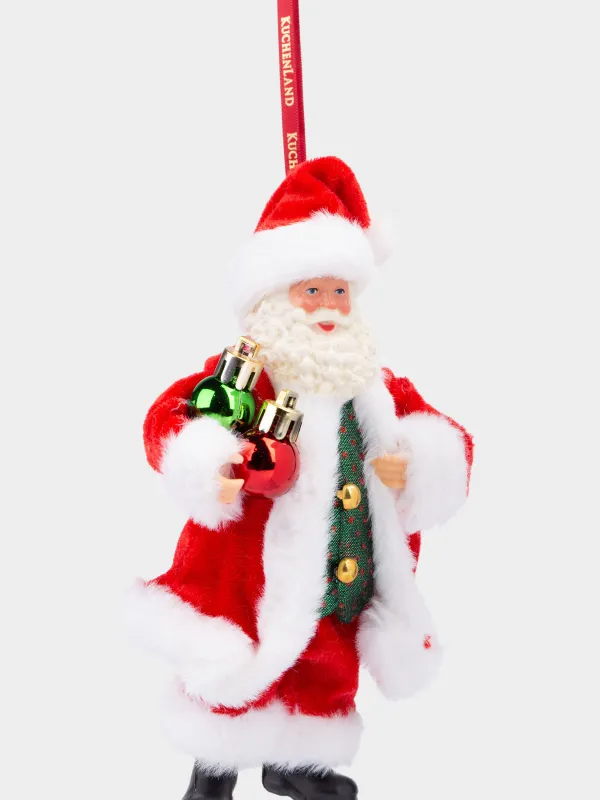 Игрушка елочная, 18 см, пластик/полиэстер, красная, Санта с игрушками, Magic time, image-2