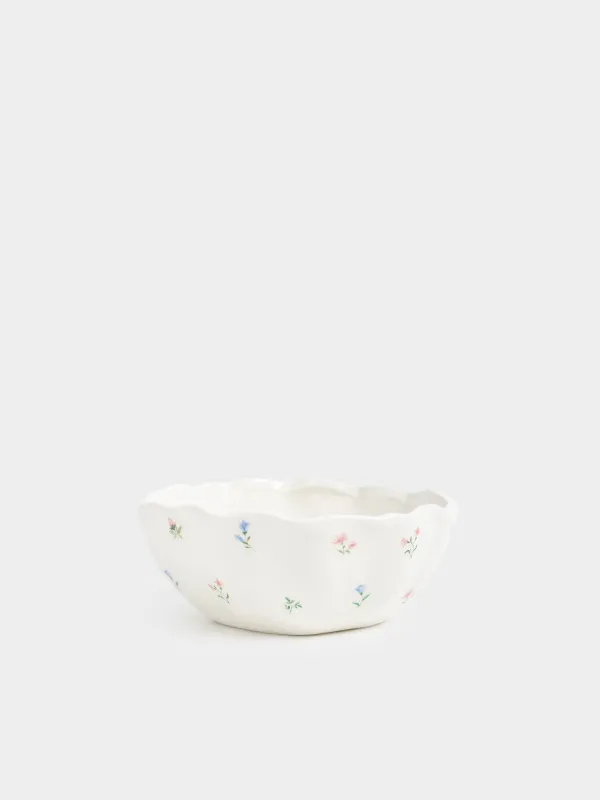 Салатник, 15х6 см, 440 мл, керамика D, молочный, Нежные цветы, El flora, image-0