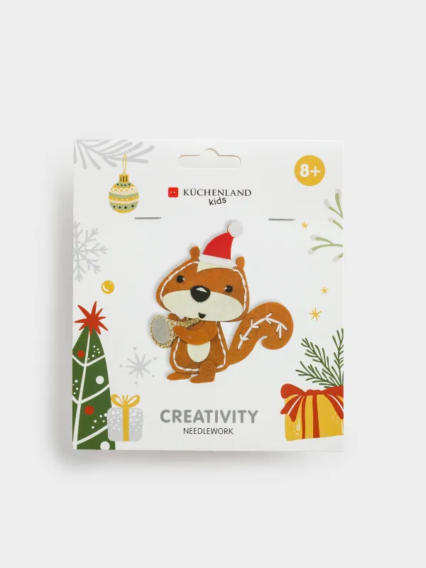 Набор для творчества, 13х15 см, рукоделие, фетр/хлопок, Белка в шапке, Creativity, image-0