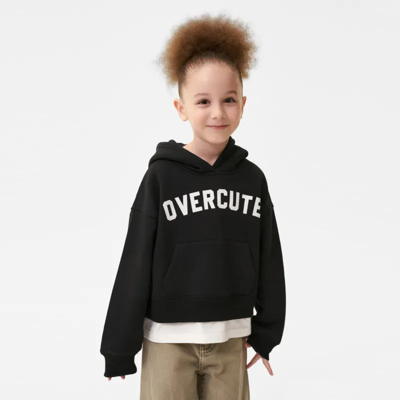 Худи детское, р. 140 см, для девочек, хлопок/полиэстер, черное, Linta