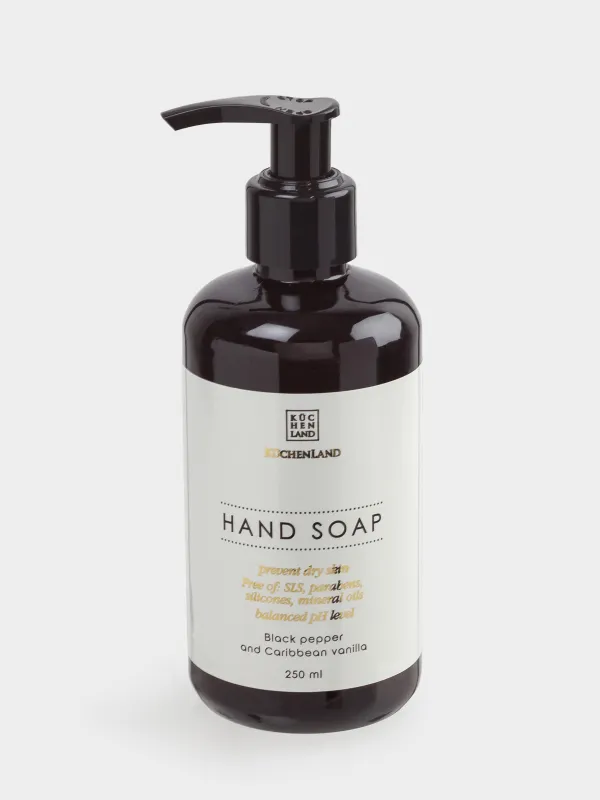Жидкое мыло для рук, 250 мл, с дозатором, Черный перец/Карибская ваниль, Perfect care, image-0