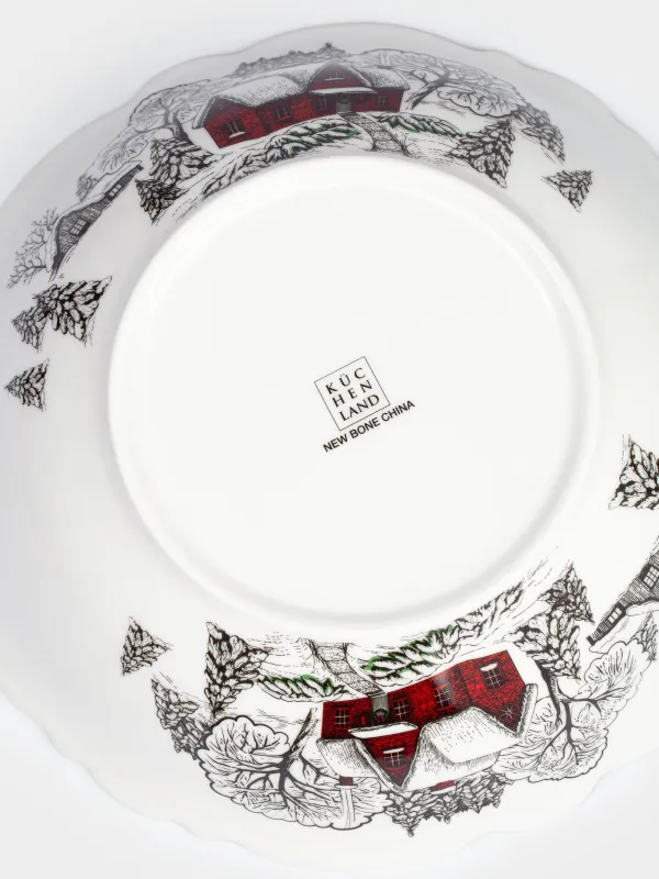 Салатник, 23х6 см, фарфор N, белый, Дом в лесу, Forest house, image-4