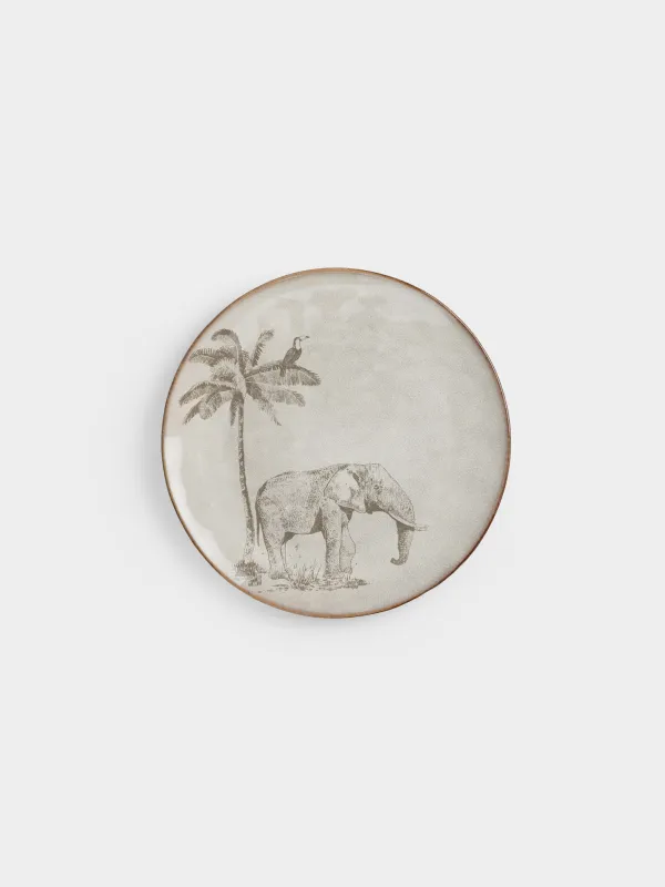 Тарелка обеденная, бежевая, Tropical vibes, image-0