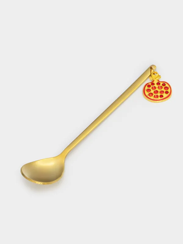 Ложка десертная, 14 см, 2 шт, сталь, золотистая, Гранат и апельсин, Garnet gold, image-1