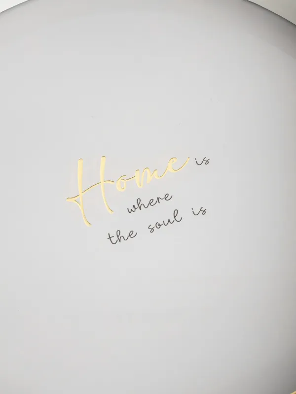 Поднос, 36 см, пластик/стекло, круглый, молочно-золотистый, Home, Fardella, image-1