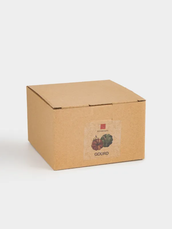 Кокотница, 11 см, 340 мл, с крышкой, керамика, бордово-золотистая, Тыква, Gourd, image-6