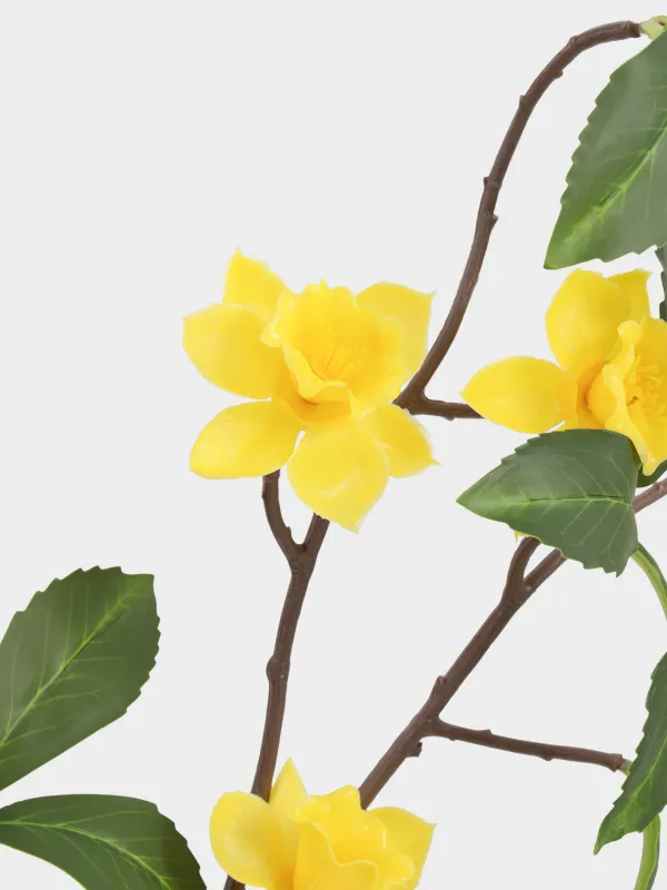 Ветка декоративная, 1 м, пластик/металл, Желтые цветы, Flower garden, image-2