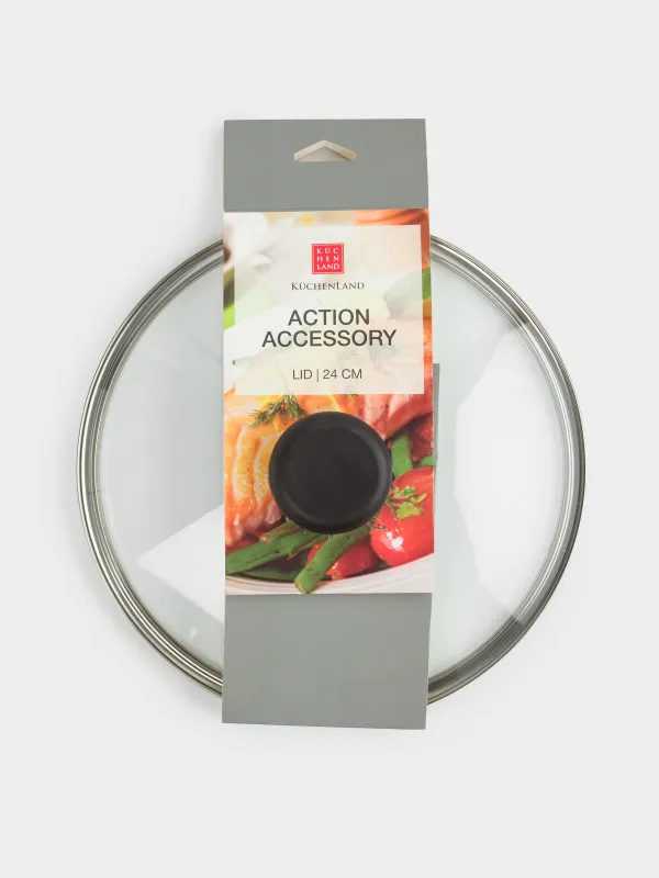 Крышка, 24 см, стекло/металл, Action Accessory, image-4