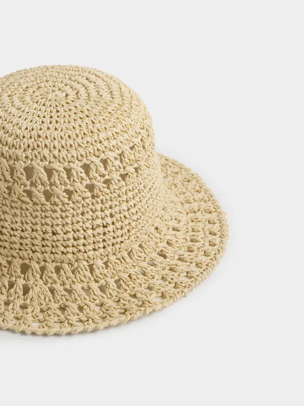 Панама женская, 57 см, единый размер, целлюлоза, песочная, Banjo, image-1