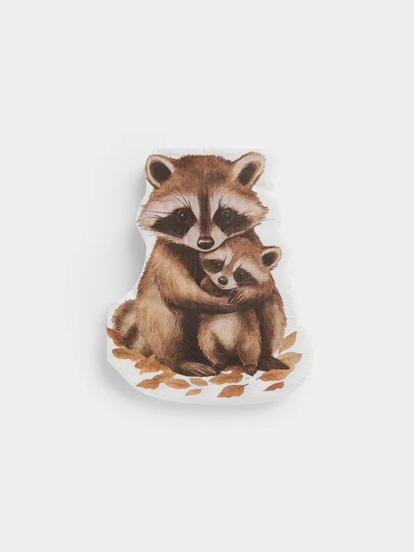 Салфетки бумажные, 27х33 см, 20 шт, Еноты, Raccoon, image-0