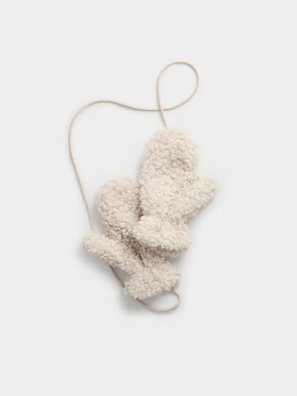 Варежки из искусственного меха на шнурке, Curled warm, image-0