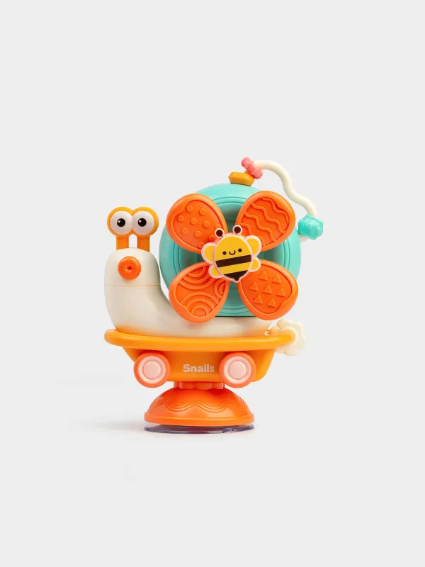 Игрушка развивающая, 12х15 см, пластик, цветная, Улитка на колесах, Kiddy, image-0