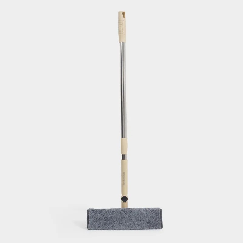 Швабра для мытья окон, с тряпкой и скребком, бежевая, Clean