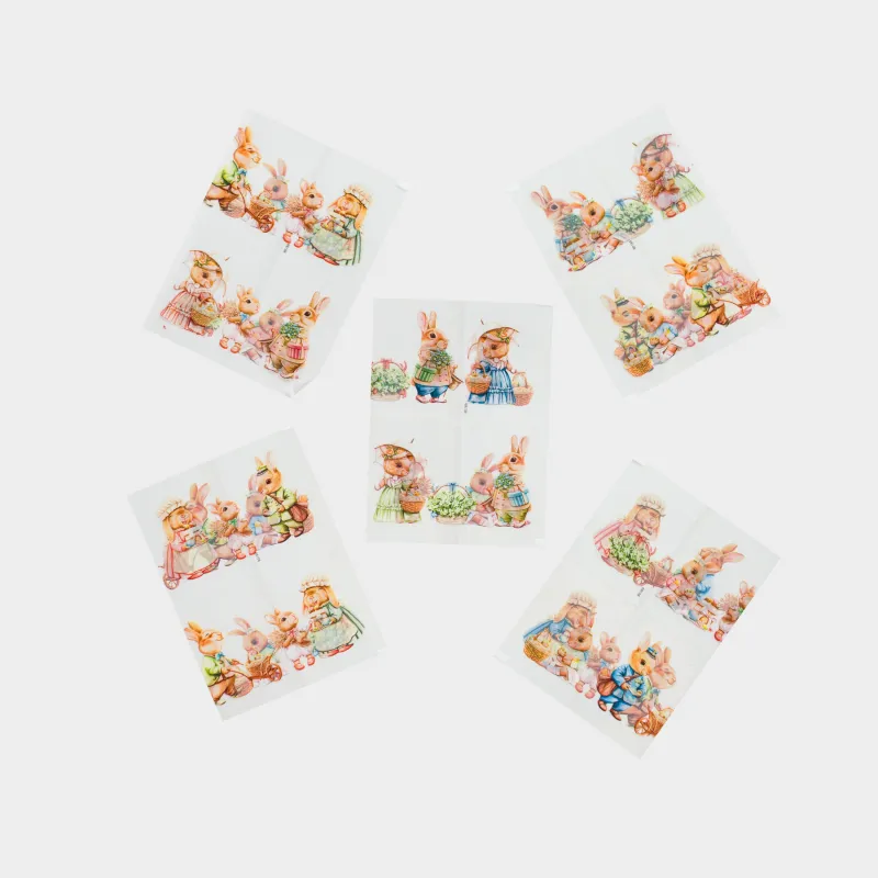 Набор термоэтикеток для яиц, 10 шт, 15х9 см, пасхальный, ПВХ, Зайцы, Easter, image-3