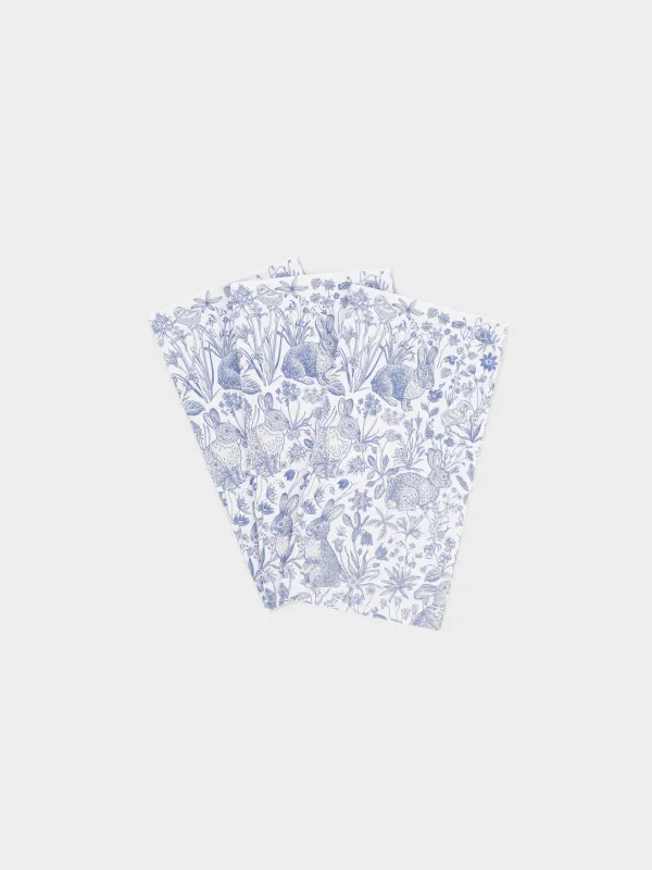 Салфетки бумажные, 33х33 см, 20 шт, прямоугольные, бело-синие, Кролики и цыплята, Tradition Easter, image-3