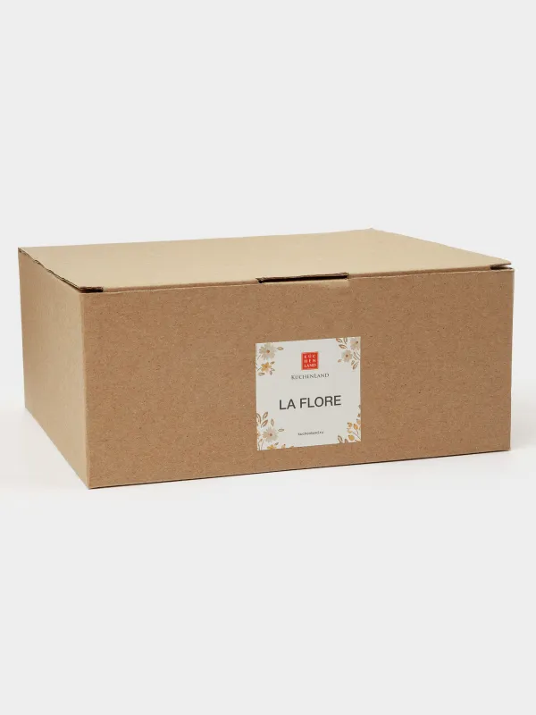 Салатник, 21х8 см, 1,2 л, керамика, молочный, Винтажные цветы, La flore, image-4