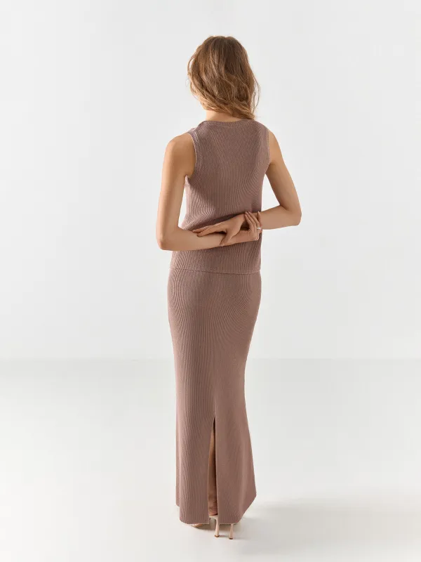 Юбка женская, макси, песочная, Catherine, image-5