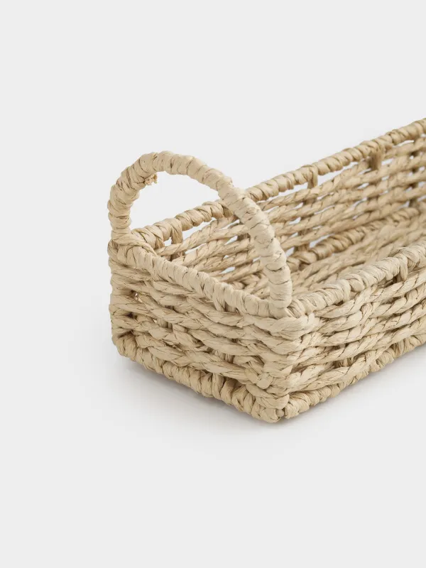 Корзина для хранения яиц, 35х8 см, плетеная, с ручками, целлюлоза, прямоугольная, Braided, image-5