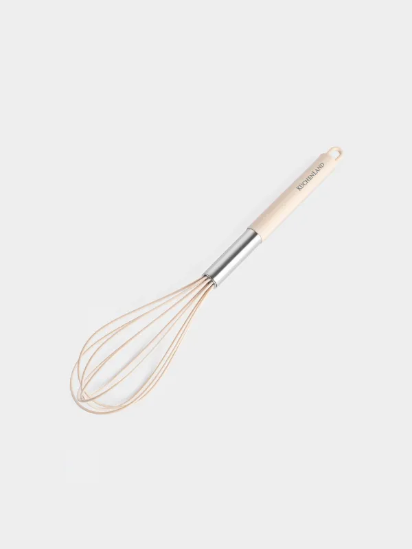 Венчик, 34 см, силикон/сталь, серо-бежевый, Metallic, image-1